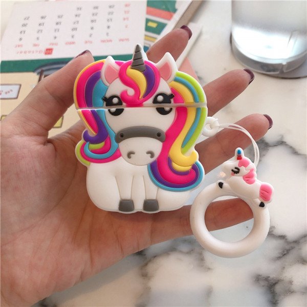 Wholesale Cute Design Cartoon Silicone Cover Skin for Airpod (1 / 2) Charging Case (Full Unicorn)